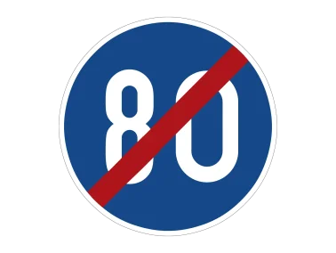 VZ 279-80 Ende der vorgeschriebenenMindestgeschwindigkeit 80 km/h