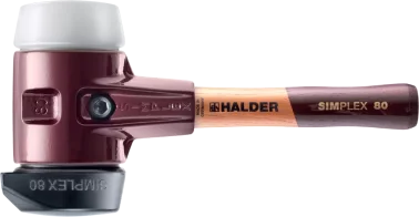 Simplex-Schonhammer kurzer Stiel, mit Standfuß, Gummi/Nylon, 60 mm