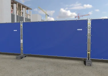 HERAS Bauzaunplane, blau, 3,75 x 1,75 m