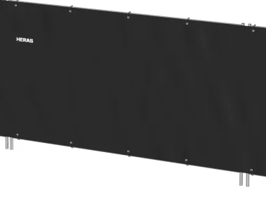 HERAS Bauzaunplane B2, feuerhemmend, schwarz, 50 m