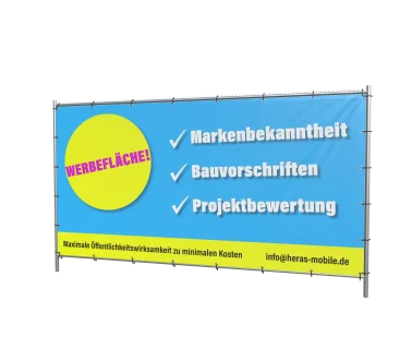 HERAS Bauzaunplane, individuelle Bedruckung, 3,4 x 1,75 m