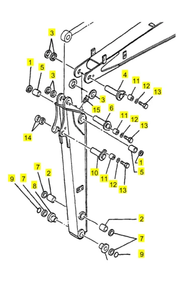 Yanmar Bolzen Buchsen Kit - Löffelstiel