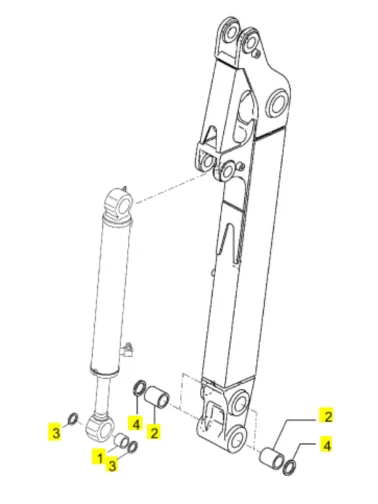 Yanmar Bolzen Buchsen Kit - Löffelstiel unten