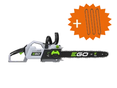 Paket-Aktion: EGO Akku-Motorsäge CS1814E + 3x Ersatzkette