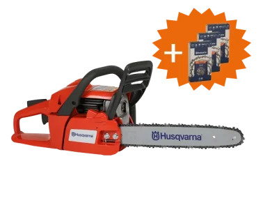Paket-Aktion: Husqvarna Motorsäge 135 Mark II + 3x Ersatzkette