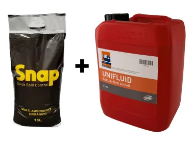 HKL UNIFLUID Hydrauliköl 5L inkl. 15L SNAP organisches Ölbindemittel