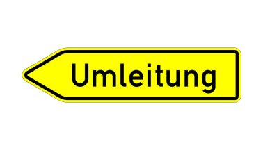 VZ 454-10 Umleitungswegweiser, linksweisend