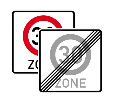 Verkehrszeichen VZ 274.1-40 "Beginn/Ende einer Tempo 30-Zone, doppelseitig"