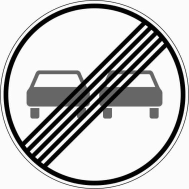 VZ 280 Ende des Überholverbots für Kraftfahrzeuge aller Art