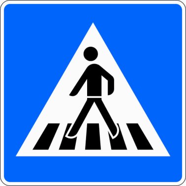 VZ 350-10 Fußgängerüberweg, Aufstellung rechts