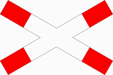 VZ 201-52 Andreaskreuz liegend