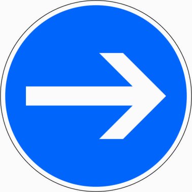 VZ 211 Vorgeschriebene Fahrtrichtung hier rechts