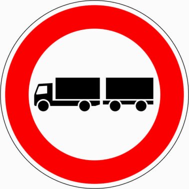 VZ 257-57 Verbot für Lastkraftwagen mit Anhänger
