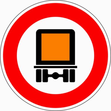 VZ 261 Verbot für kennzeichnungspflichtige Kraftfahrzeuge mit gefährlichen Gütern