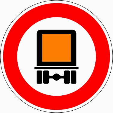 VZ 261 Verbot für kennzeichnungspflichtige Kraftfahrzeuge mit gefährlichen Gütern