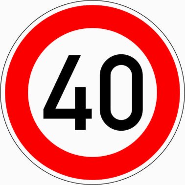 VZ 274-40 Zulässige Höchstgeschwindigkeit 40 km/h