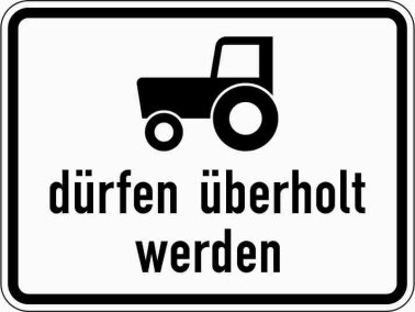 VZ 1049-11 Kraftfahrzeuge und Züge, die nicht schneller als 25 km/h fahren können oder dürfen, dürfen überholt werden