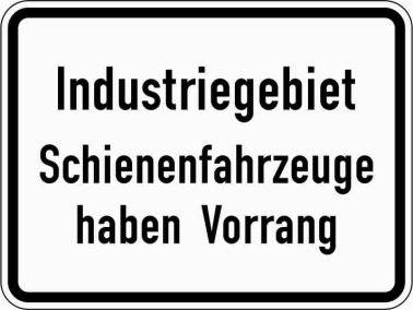 VZ 1008-32 Industriegebiet Schienenfahrzeuge haben Vorrang