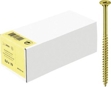 Spanplattenschraube, Senkkopf, PZ, Teilgewinde, gelb, Handelsverpackung