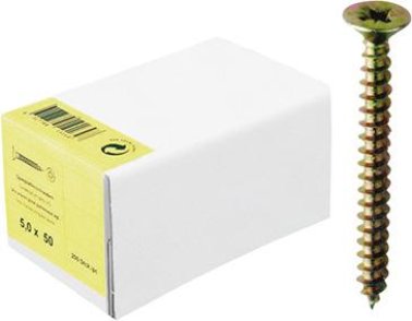 Spanplattenschraube, Senkkopf, PZ, Vollgewinde, gelb, Kleinpakete