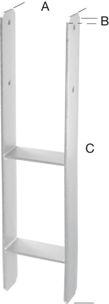 H-Pfostenträger zum Einbetonieren, feuerverzinkt, Materialstärke 5 mm