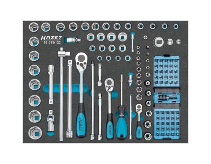 HAZET Werkzeugmodul Steckschlüssel 1/4", 3/8" und 1/2" 163-513/122