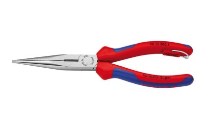 KNIPEX Flachrundzange (Storchschnabelzange) Nr. 26 12 200 T, gerade, mit Befestigungsöse, 200 mm