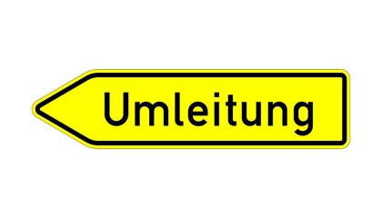 VZ 454-10 Umleitungswegweiser, linksweisend