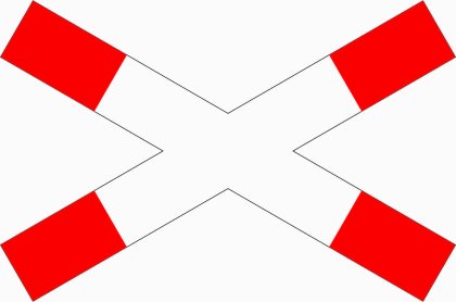 VZ 201-52 Andreaskreuz liegend