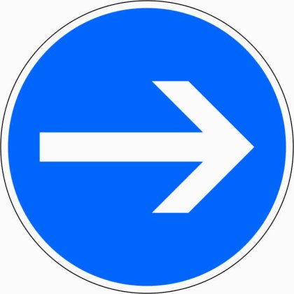 VZ 211 Vorgeschriebene Fahrtrichtung hier rechts