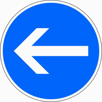 VZ 211-10 Vorgeschriebene Fahrtrichtung hier links