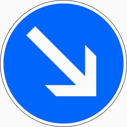 VZ 222 Vorgeschriebene Fahrtrichtung rechts vorbei