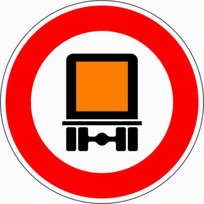 VZ 261 Verbot für kennzeichnungspflichtige Kraftfahrzeuge mit gefährlichen Gütern