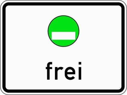 VZ 1031-52 Freistellung vom Verkehrsverbot nach § 40 Abs. 1 BlmSchG - grüne Plakette frei