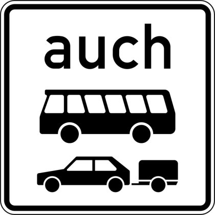 VZ 1060-32 auch Kraftomnibusse und Pkw mit Anhängern