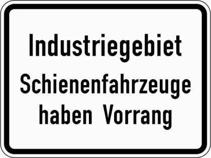VZ 1008-32 Industriegebiet Schienenfahrzeuge haben Vorrang