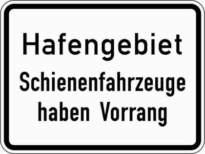 VZ 1008-33 Hafengebiet Schienenfahrzeuge haben Vorrang