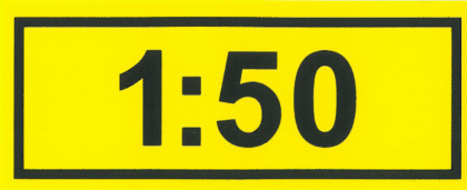 Klebeschild "1:50"