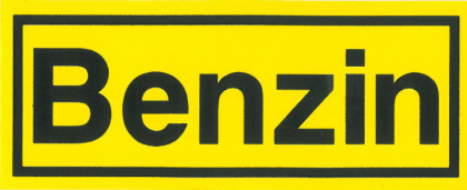 Klebeschild "Benzin"