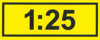 Klebeschild "1:25"