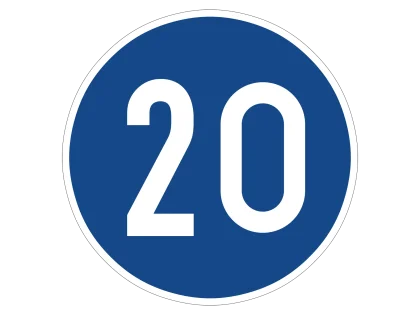 VZ 275-20 Vorgeschriebene Mindestgeschwindigkeit 20 km/h