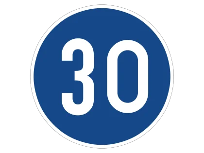 VZ 275-30 Vorgeschriebene Mindestgeschwindigkeit 30 km/h