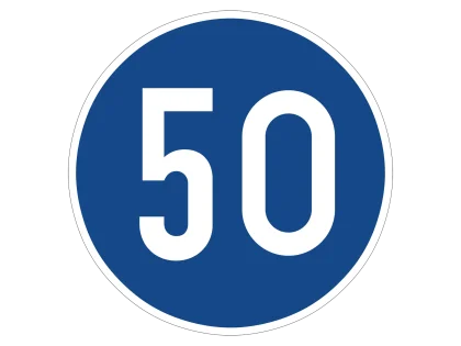 VZ 275-50 Vorgeschriebene Mindestgeschwindigkeit 50 km/h