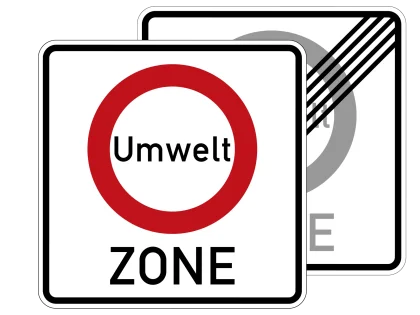 VZ 270.1-40 Beginn/Ende einer Verkehrsverbotszone zur Verminderung schädlicherLuftverunreinigungen in einer Zone,doppelseitig (Rückseite VZ-Nr. 270.2)