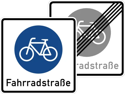 VZ 244.1-40 Beginn/Ende einer Fahrradstraße, doppelseitig (Rückseite VZ-Nr. 244.2)