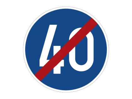 VZ 279-40 Ende der vorgeschriebenenMindestgeschwindigkeit 40 km/h