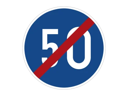 VZ 279-50 Ende der vorgeschriebenenMindestgeschwindigkeit 50 km/h
