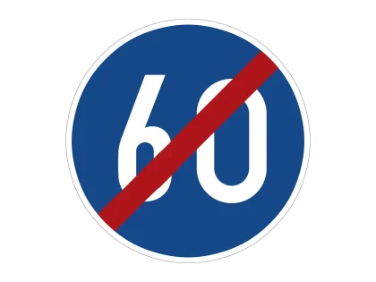 VZ 279-60 Ende der vorgeschriebenenMindestgeschwindigkeit 60 km/h