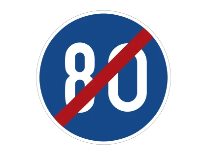 VZ 279-80 Ende der vorgeschriebenenMindestgeschwindigkeit 80 km/h