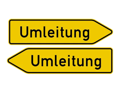 VZ 454-40 Umleitungswegweiser, doppelseitig